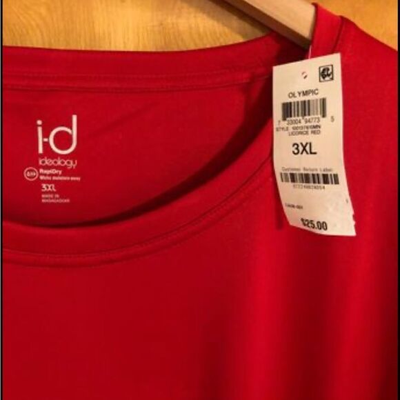 Idealogy Tshirt Mens 3XL Red Stars Sweat Wick - Picture 3 of 3